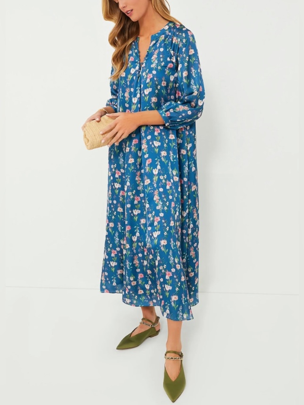 Tuckernuck Hyacinth House Satin Floral Print Maxi Dress Women’s XL FLAW